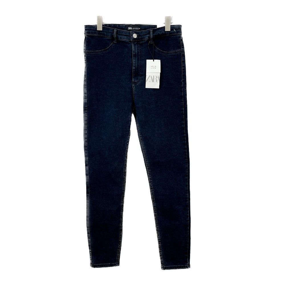 ZARA Super Elastic Skinny Black Jeans Size 42 NWT